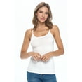 thumbnail image 2 of Natural Uniform Women's Camisole Cotton Stretch Undershirt with Adjustable Strap Tank Top 4 Pack (White) X-Small, 2 of 5