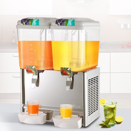 110V Commercial Beverage Dispense,9 .5 Gallon 36L, 2-Tank Juice Dispenser