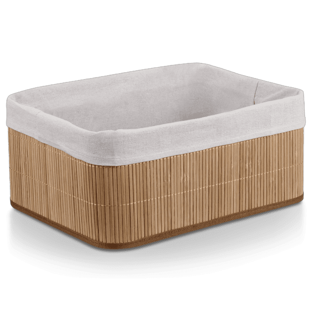 Bouclair Panier Rectangulaire en Bambou Naturel avec Doublure