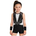 thumbnail image 5 of Aislor Girls Tank Unitards With Shorts Headband Gymnastics Leotard Athletic Ballet Dance Bodysuit Training Outfits White 16, 5 of 7