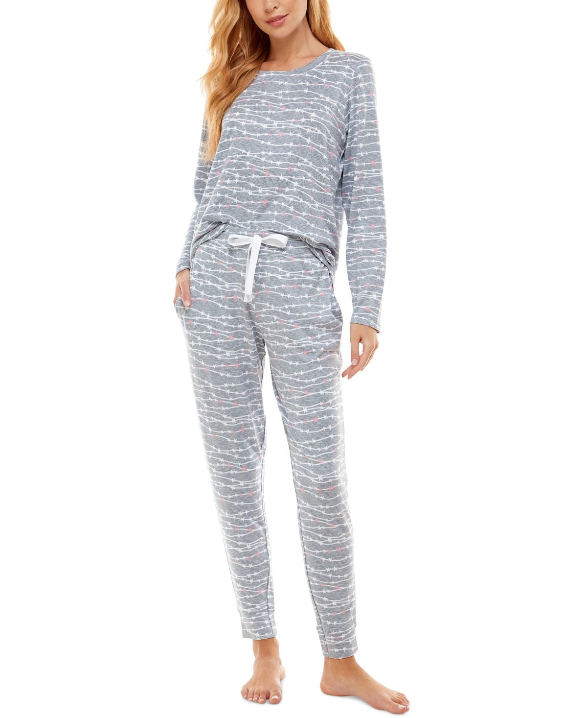 Jaclyn Intimates Womens Super Soft Jogger Pants Pajama Set