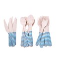 thumbnail image 1 of 1 Set of 48PCS Disposable Cutter Fork Spoon Set Disposable Birthday Wooden Tableware Kit Eco-friendly Wood Fork Cutter Spoon Kit Birthday Party Wooden Flatware Kit for Birthday Party Picnic Blue, 1 of 5