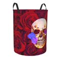 thumbnail image 2 of XMXT Collapsible Laundry Basket, Vintage Floral Skull Print Waterproof Laundry Hamper, 62L Red, 2 of 8