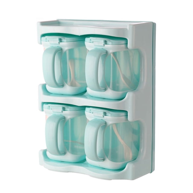 Contenedores de almacenamiento de cocina Juego de caja de condimentos Combinación de plástico Tarro de especias Cuchara Herramientas de cocina Botella de condimento Sweethay JJ21161-08