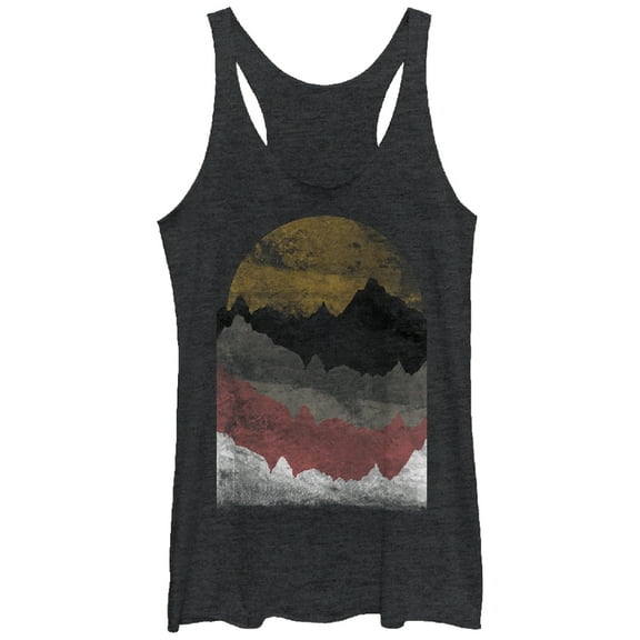 Women's Lost Gods Desert Landscape Racerback Tank Top Black Heather Large