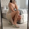 thumbnail image 4 of Cushionaire Ferry Espadrille Wedge Sandals for Women, Thong Platform Flip Flops with Cross Strap and Slip-On Design, 4 of 24