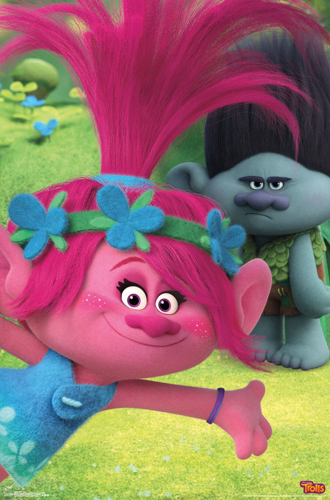 Trolls Princess Poppy And Branch Movie Poster 22x34