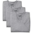 thumbnail image 2 of Harbor Bay by DXL Big and Tall Men's V-Neck T-Shirt, Grey, 4XL-TALL, Pack of 3, 2 of 7