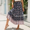 thumbnail image 6 of Women's Skirts Boho Maxi Skirt Fashion Loose Floral Printed Halter Skirt High Waist Beach Maxi Skirt, S-XL, 6 of 15