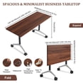 thumbnail image 4 of Folding Conference Table Modern Large Mobile Meeting Table Rolling Conference Room Tables with Wheels Seminar Tables for Office Training Classroom (4, Walnut, 63" D X 19.7" W X 29.5" H), 4 of 7
