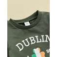 thumbnail image 4 of Toddler Baby Boy St. Patricks Day Outfits Long Sleeve Clover Print Sweatshirt Tops and Pants Set Irish Clothes, 4 of 7
