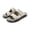 2620m White, variant on Men's Single Wide Strap Hook And Loop Suede Slide Sandals Non Slip Cushioned Outdoor Casual Walking Slides