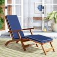 thumbnail image 3 of SAFAVIEH Outdoor Collection Palmdale Lounge Chair Natural/Navy, 3 of 13