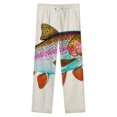thumbnail image 4 of Rainbow Trout Art Print Winter Female Pants Flannel High Waist Women Pants Lady Warm Straight Leg Plush Trousers, 4 of 7