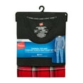 thumbnail image 2 of Hanes Men's Micro Fleece Sleep Set, Thermal Top with Plaid Printed Pants, Black & Red, 2 of 6