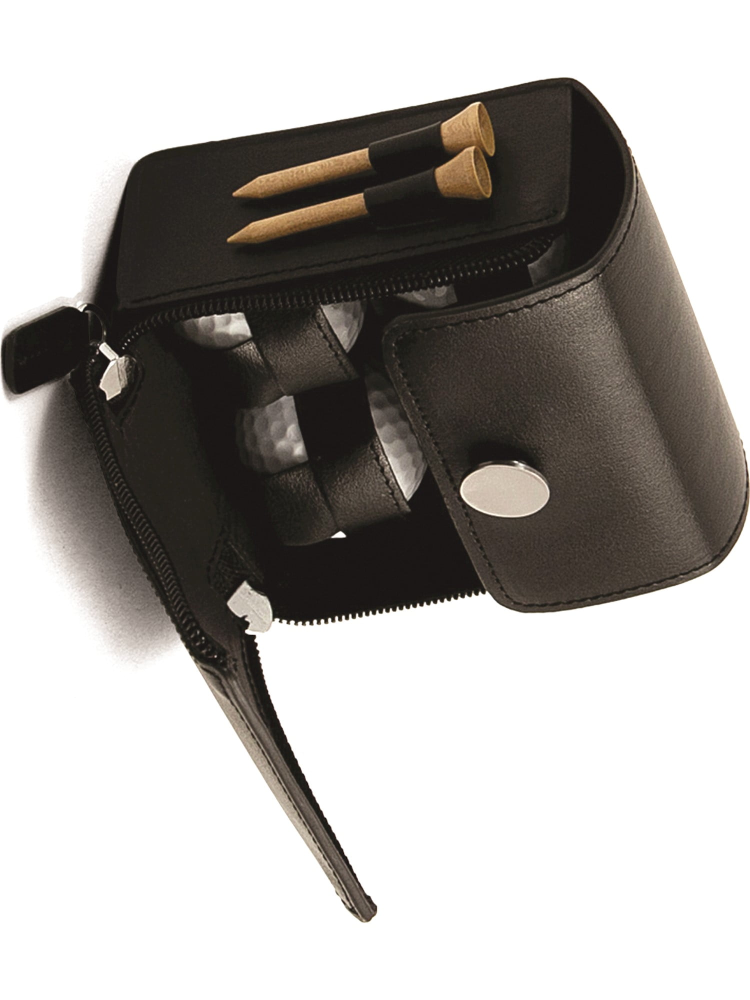 Black Leather Golf Accessories Set W/4 Golf Balls Designer Jewelry by Sweet Pea
