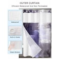 thumbnail image 2 of No Hook Cloth Fabric Shower Curtain with Snap in Liner, Purple Gray Waterproof Shower Curtains Set with See Through Top Window, Modern Oil Painted Art Abstract Geometric Bath Curtains Shower 66"x72", 2 of 6