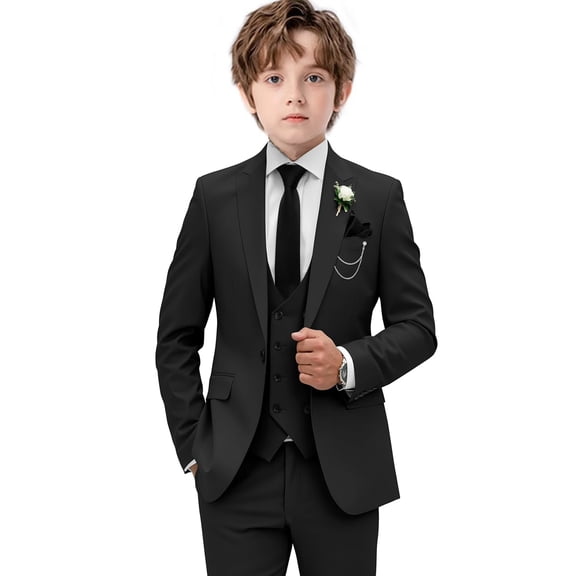 Suit for Boy Slim Fit 4 Piece Suit One Button Double Breasted Suit Formal Wedding Suits Prom Tuxedo Suits