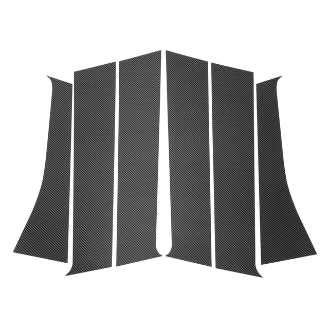 6 Piezas de moldura de ventana del pilar de la puerta para Mitsubishi Outlander 2014-2020 Patrón de fibra de carbono negro Etiqueta anti rasguños Cubierta de postes del pilar