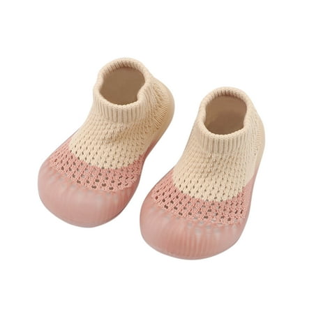 

Kids Socks First Elastic Hole Walkers Indoor Color Shoes Mesh Shoes