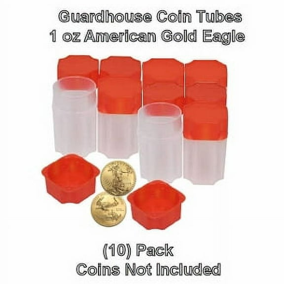 American Gold Eagle 1 oz. - Coin Safe Square Coin Tubes, 10 pack