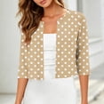 thumbnail image 2 of DYTTDG Women's Polka Dot Cropped Cardigan | 3/4 Sleeve Open Front Round Neck Shrug for Summer, Lightweight Cover Up, 2 of 8