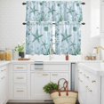 thumbnail image 3 of Teal Starfish Kitchen Curtains Valances and Tiers Set of 3 Summer Shell Coral Tier Curtains and Valance with Rod Pocket for Small Windows, 27.5"x36", 3 of 9