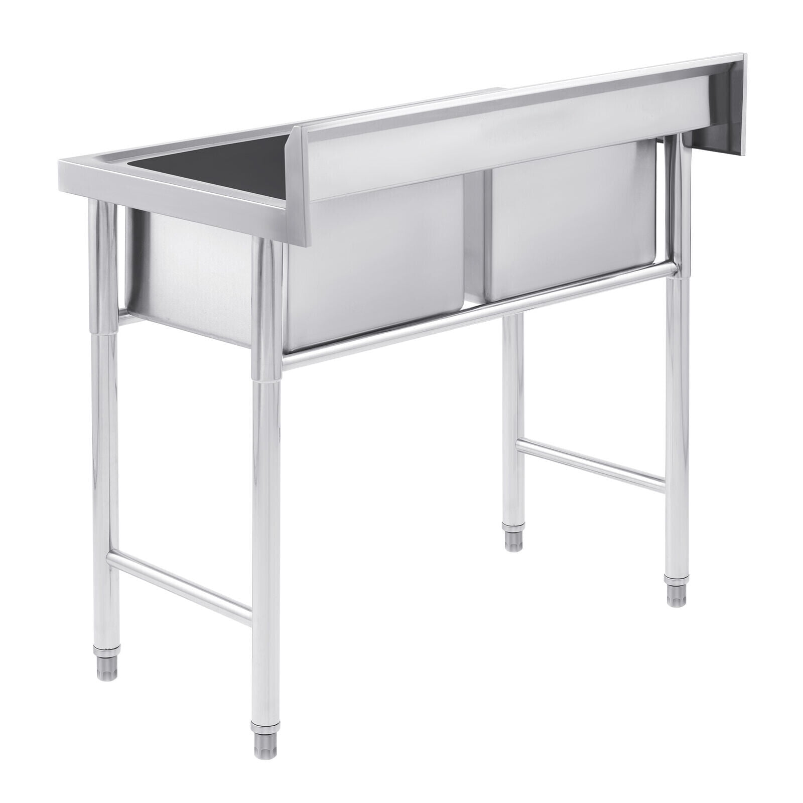 Commercial Restaurant Utility Kitchen Sink 2 Large Compartment Stainless Steel