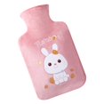 thumbnail image 2 of Bolsa de botella de agua caliente de felpa de dibujos animados, compresa caliente espesada para el cuello del Abdomen de la cintura Rosa 1000ml Yuyangstore Biberón Calentador, 2 of 8