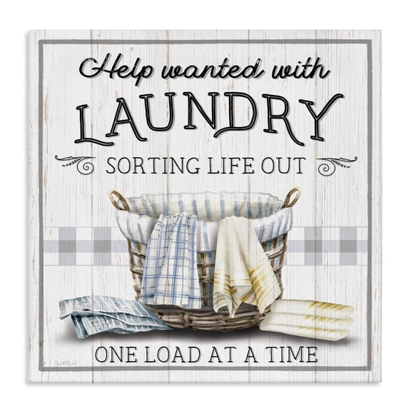 Stupell Industries Cottage Help Wanted Laundry Basket Canvas Art, 36 x 36, by Elizabeth Tyndall