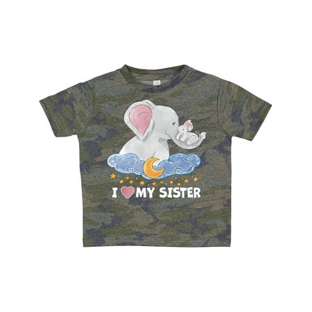 

Inktastic I Love My Sister Cute Elephants with Moon and Stars Gift Toddler Boy or Toddler Girl T-Shirt