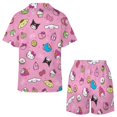 thumbnail image 5 of Hello Kitty Women Pajamas Set Short Sleeve Sleepwear Button Down Nightwear Soft Pjs Set with Pockets, 5 of 7