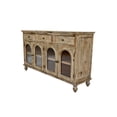thumbnail image 6 of AENKYO 59" Farmhouse Sideboard Buffet, Distressed Wood Credenza with 3 Drawers & 4 Fluted Glass Doors, Brown, 6 of 7