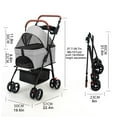 thumbnail image 4 of Thehsnt 4-Wheel Folding Pet Stroller - Carrier for Small Dogs & Cats with Safety Mesh, 4 of 11