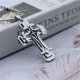 thumbnail image 5 of Titanium Steel Men's Necklace with Three-Layer Cross Pendant, Retro Religious Faith Jewelry, Gift, 5 of 5