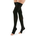 thumbnail image 3 of duomed Advantage Soft Opaque 20-30 mmHg Thigh High Open Toe w/Top Band Compression Stockings, Beige, X-Large, Petite, 3 of 3
