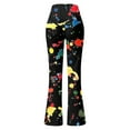 thumbnail image 5 of BOOMILK Flare Leg Pants for Women High Waisted Trendy Printed Bell Bottoms Slim Fit Casual Pants Black, 5 of 6