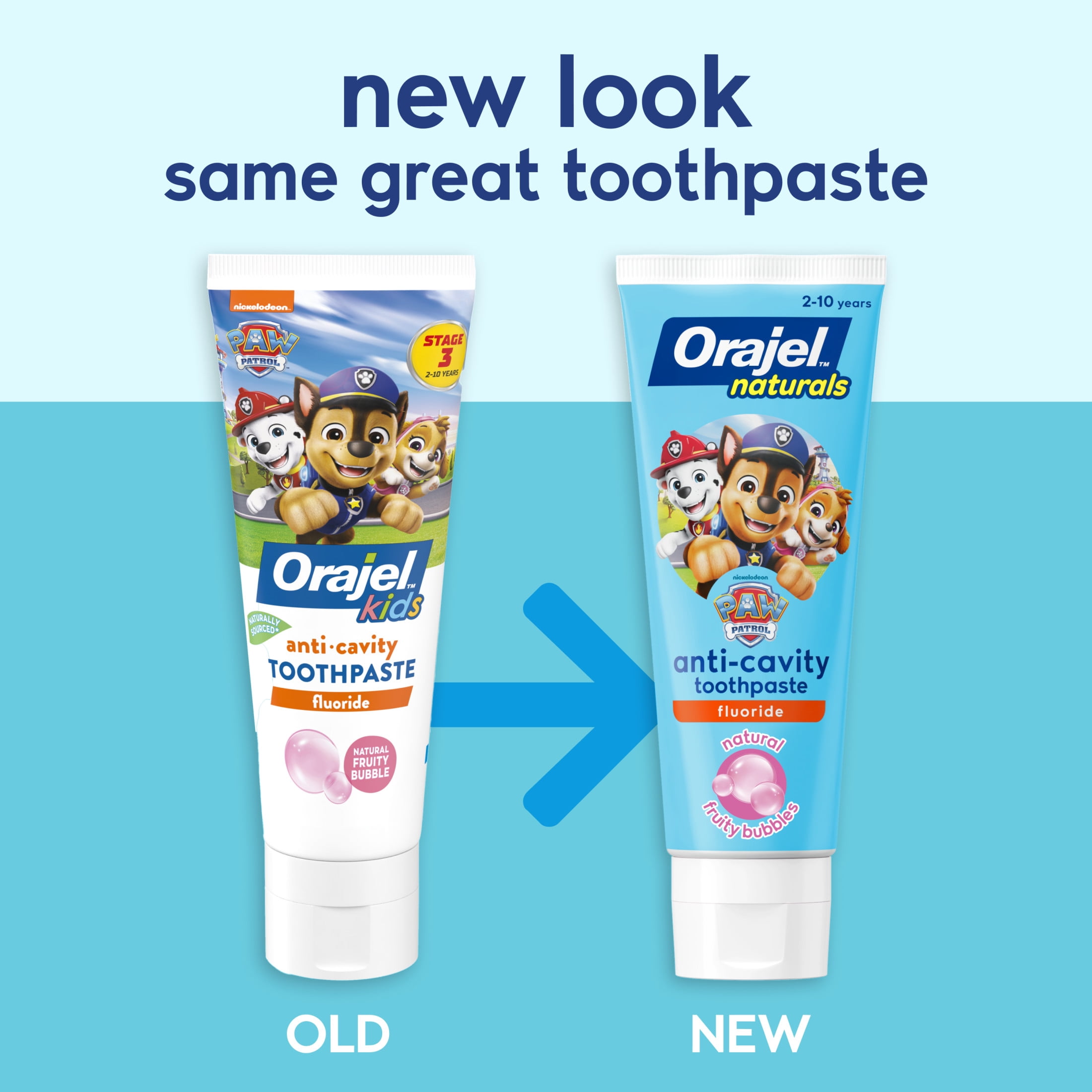 Orajel Naturals PAW Patrol Anti-Cavity Fluoride Toothpaste, Natural Fruity Fun, 5.8 oz