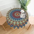 thumbnail image 3 of Mandala Round Tablecloth 60 Inch Waterproof Rustic Colorful Boho Tablecloths Fabric Farmhouse Table Cloth Decorative for Picnic Party Holiday Home Indoor Outdoor, 3 of 5