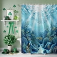 thumbnail image 3 of Shower Curtain, Underwater World Coral Seaweed Waterproof Shower Curtain Set with Hooks for Bathroom Showers,Stalls and Bathtubs,72x72In Seafloor Ocean Life Fish, 3 of 9
