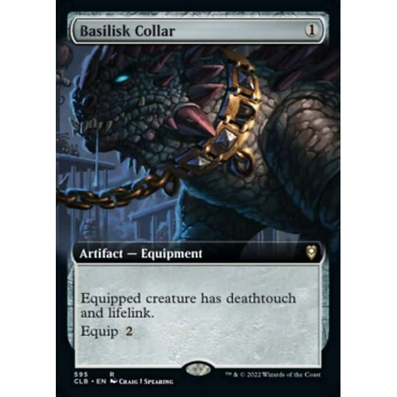 MtG Commander Legends: Dungeons & Dragons Battle For Baldur's Gate Rare Basilisk Collar (Extended Art FOIL)