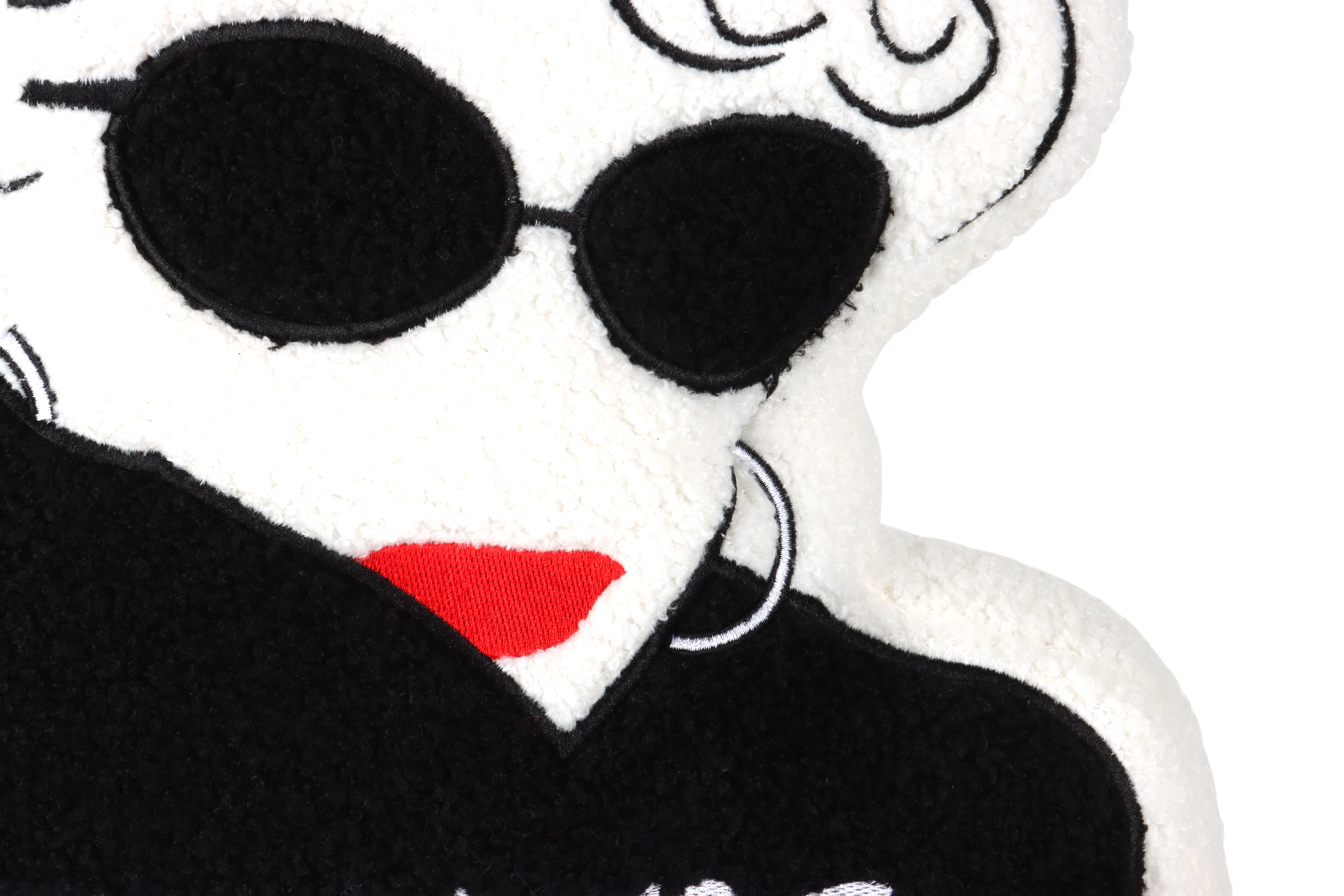 Devil Wears Prada Decorative Pillow, 100% Polyester Boucle, Embroidered Design, 16" x 18", White and Black