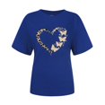 thumbnail image 4 of Flash Deal! T-Shirt à Manches Courtes Col Rond Imprimé Papillon Mode Décontractée pour Femmes en Solde Bleu S, 4 of 4