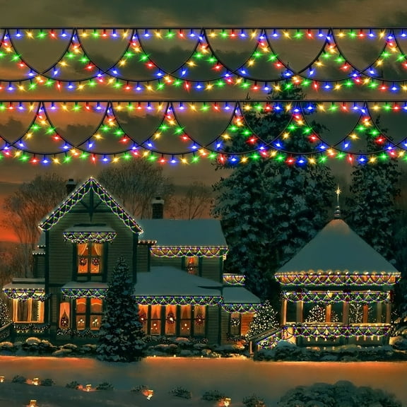 DAYBETTER 40FT 380 LED Christmas Lights ,Multicolor Waterproof Christmas Icicle Lights for Outdoor