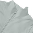 thumbnail image 7 of Women's Textured Yoga Bodysuit, Long Sleeve Zipper Front Yoga Suit with Waist Cinching Design, Sculpting Tight Bodysuit for Yoga, Workout, Gym and Casual Athleisure Wear Light Ashy, 7 of 7