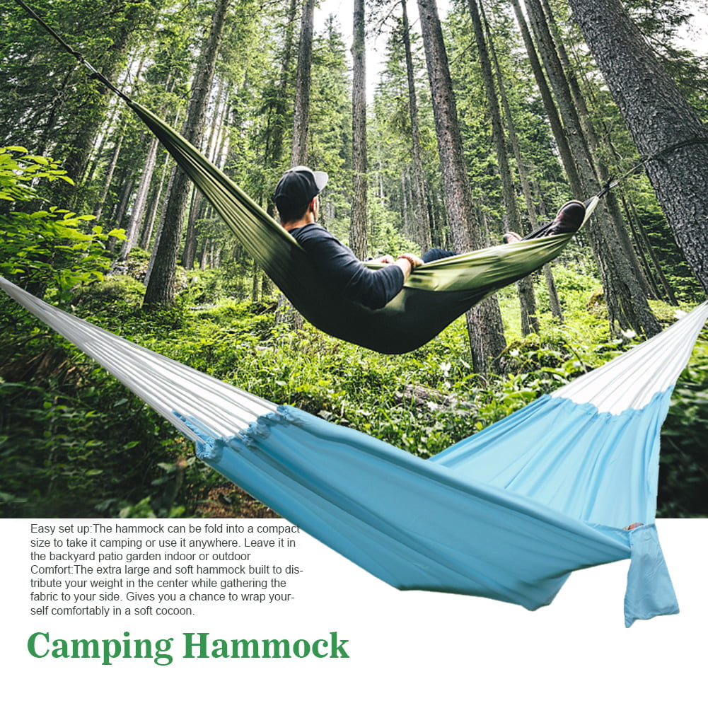 2 Person Double Hammock Sleep Bed Outdoor Travel Camping Hanging Seat Set Garden 