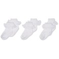 thumbnail image 2 of Jefferies Socks Chaussettes en Dentelle à Illets pour Nouveau-Né Filles Lot de 3 Paires, Blanc, 2 of 2