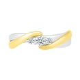 thumbnail image 2 of DGOLD Sterling Silver and 10kt Gold Round White Diamond Two Tone 3 Stone Ring for Women (1/5 cttw), 2 of 3
