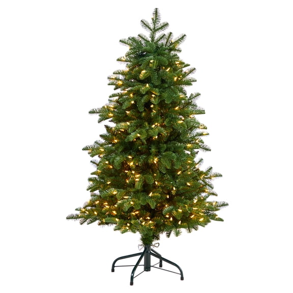 Nearly Natural 4’ Pre-Lit South Carolina Fir Artificial Christmas Tree, Clear LED Lights