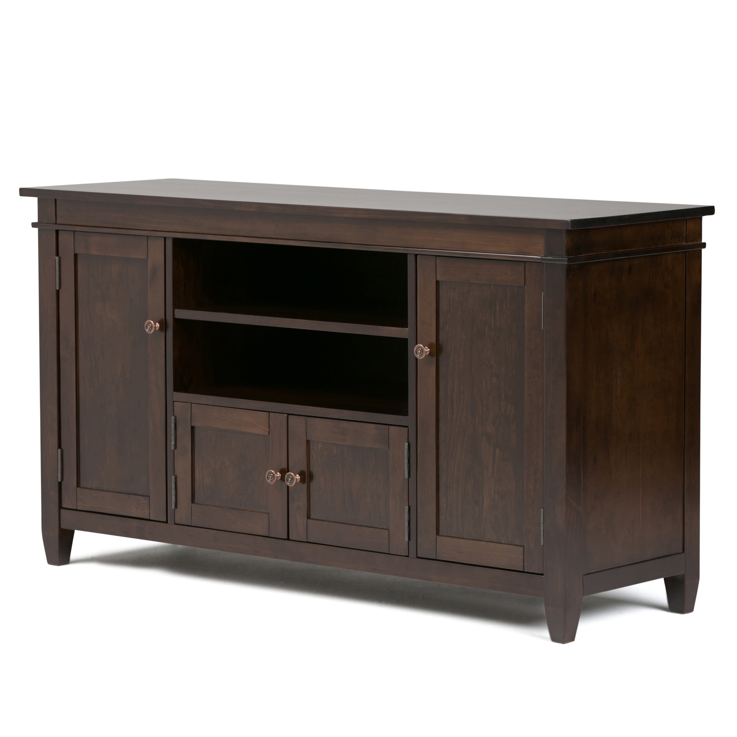 Brooklyn + Max Richland Solid Wood 54 inch Wide Contemporary TV Media Stand in Dark Tobacco